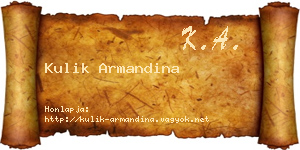 Kulik Armandina névjegykártya